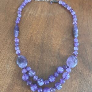 Vintage Amethyst Beaded Necklace